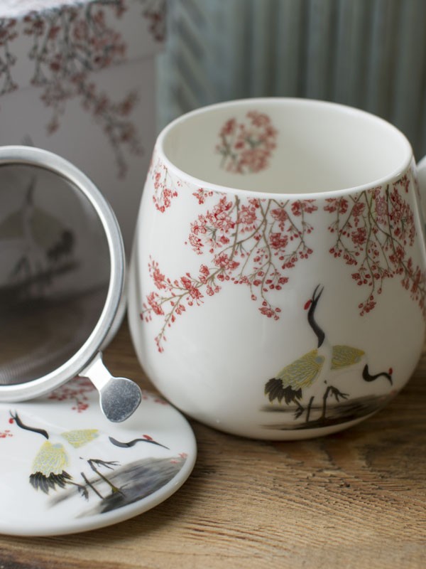 Kubek baryłka z zaparzaczem Żurawie