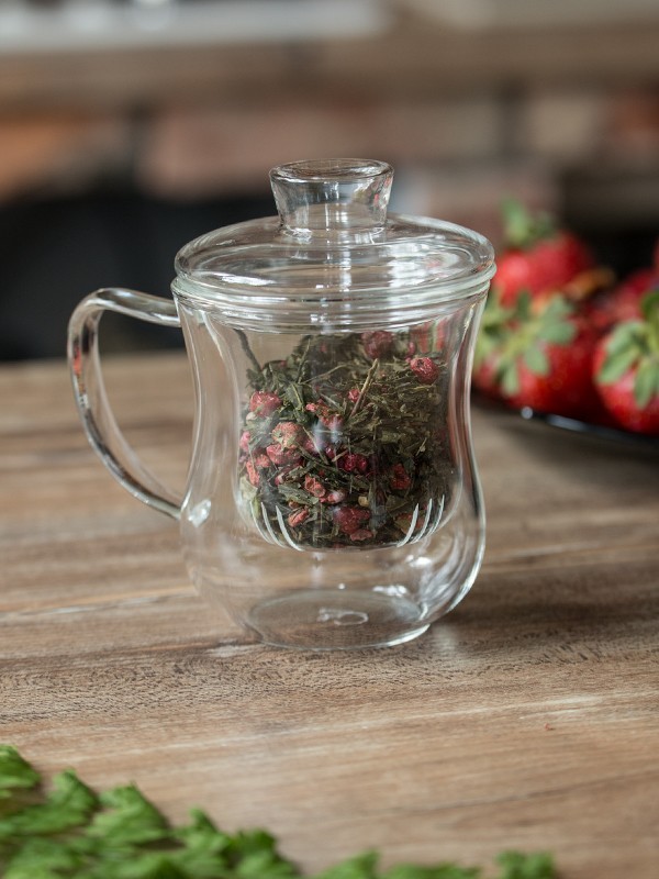 Szklany kubek z zaparzaczem JULA