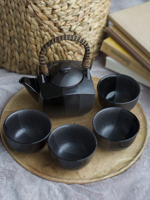 Zestaw ceramiczny do herbaty Black Pearl