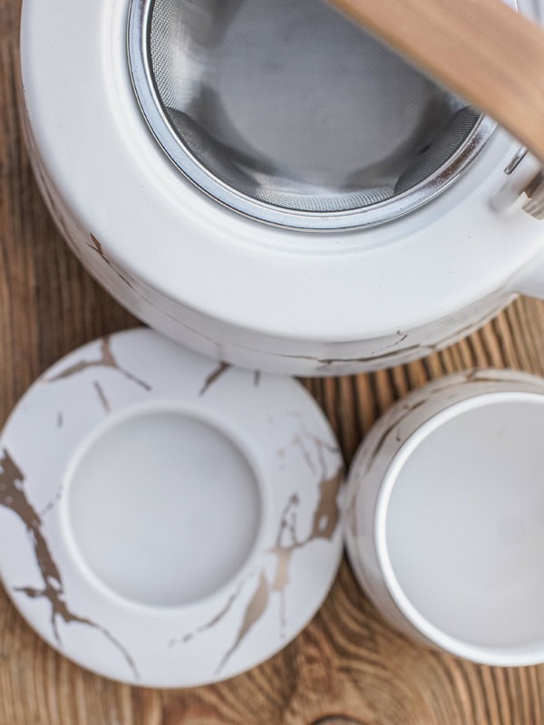 Zestaw ceramiczny do herbaty Marmur